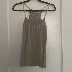 Grey embroidered tank top
